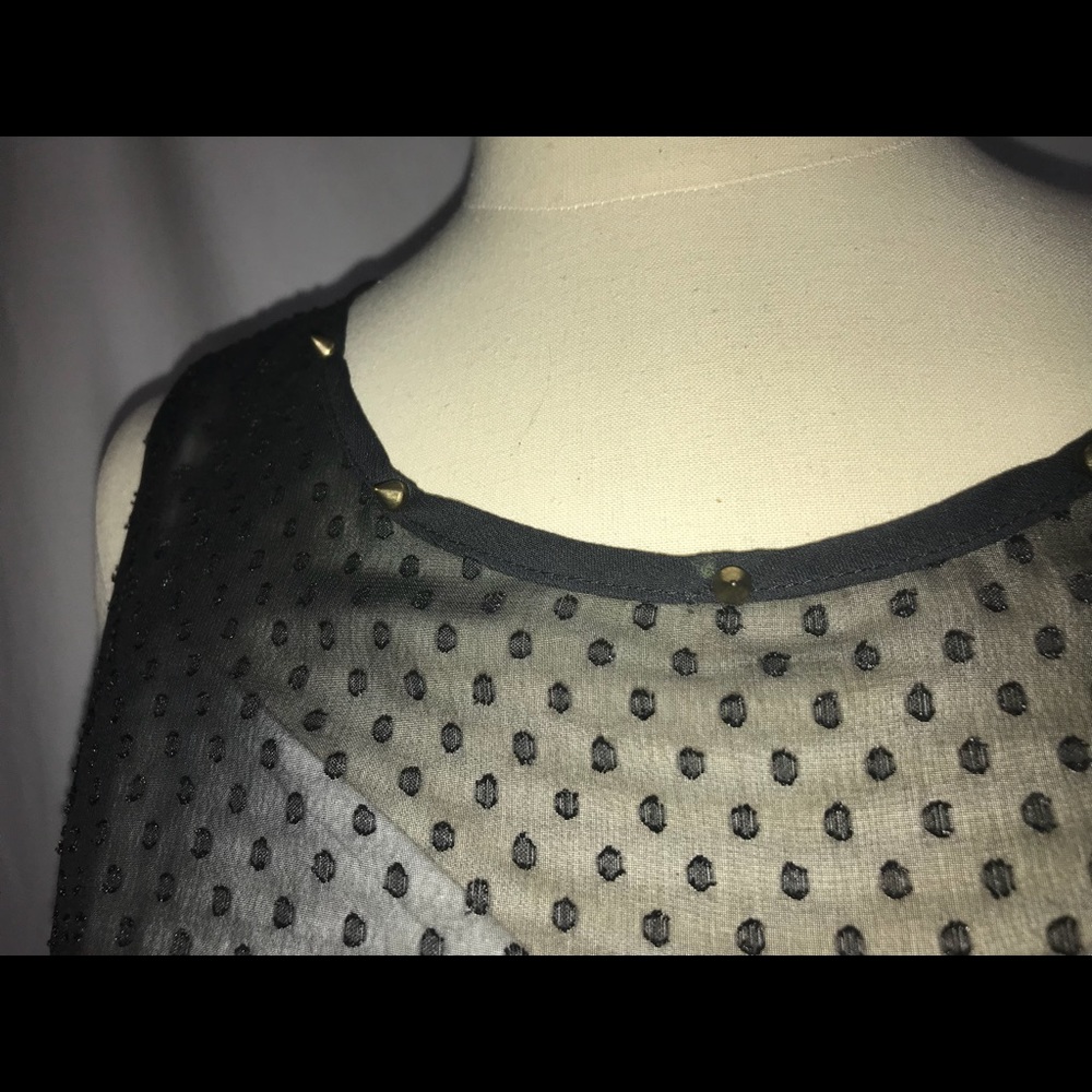 15 H&M’s sheer studded polka dot sleeveless top T2 - Picture 3 of 5